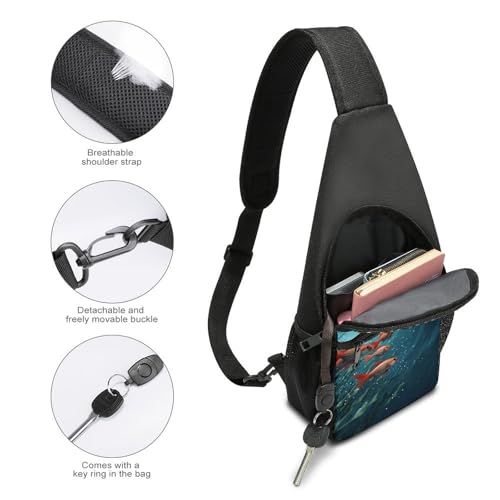 Bolso tipo sling para pecho Fish Aquarium para hombres y mujeres miniatura 4