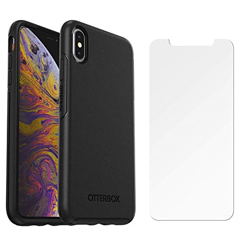 OtterBox Symmetry Series Case for iPhone Xs Max (ONLY) with Tempered Glass Screen Protector - Bulk Packaging - Black