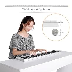 ZHJOPP Clavier de Piano 61 Touches, Piano électrique Tactile Pleine Grandeur, Piano de Voyage Portable, Support Rechargeable, Mode Bluetooth MIDI Adolescents - Les Beatles, Paul McCartney, John Lennon, RIngo Starr, George Harrison ZHJOPP Clavier de Piano 61 Touches, Piano électrique Tactile Pleine Grandeur, Piano de Voyage Portable, Support Rechargeable, Mode Bluetooth MIDI Adolescents – Image 2
