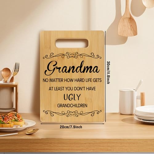Tabla de Cortar Divertida para Abuela, Regalo Práctico de Madera de Bambú para Cocina, Decoración para el Hogar, Relleno para Calcetines, Regalo Divertido para Cumpleaños y Navidad para Abuelas, Nana, Gigi, Mawmaw, Abuela miniatura 2