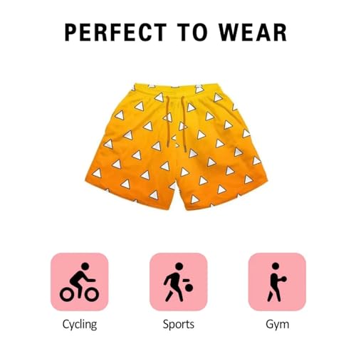 Men's Red Geometric Modern High Rise Board Shorts - One Size Fits All4