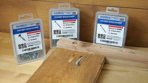 Massca Tornillos para Agujero de Bolsillo, Tornillos para Madera Autorroscantes | 1" Hilo Fino miniatura 6