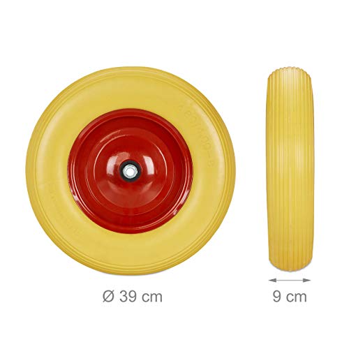 Relaxdays 1x Ruota per Carriola 4.80 4.00-8, Gomma...