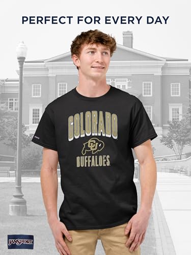 Image of JanSport NCAA Officially Licensed Campus Short Sleeve T Shirt for Men, Soft & Breathable Pre-Shrunk Cotton Crewneck T Shirt