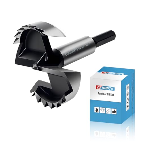 DKIBBITH 2-1/2 inch Forstner Drill Bits for Wood - Ideal for Fine Woodworking on Hardwoods, Plywood, Plastic.