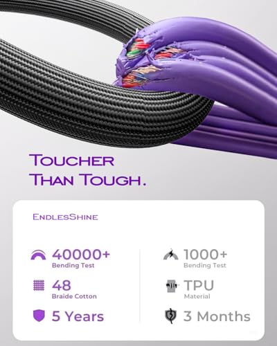 Image of Phone Lanyard Charging Cable, Type-C to USB-C 120cm 240W Fast Quick Charge Crossbody USB-C Strap 480Mbps Data Sync Anti Theft Purple Shoulder USB2.0 OTG Cord
