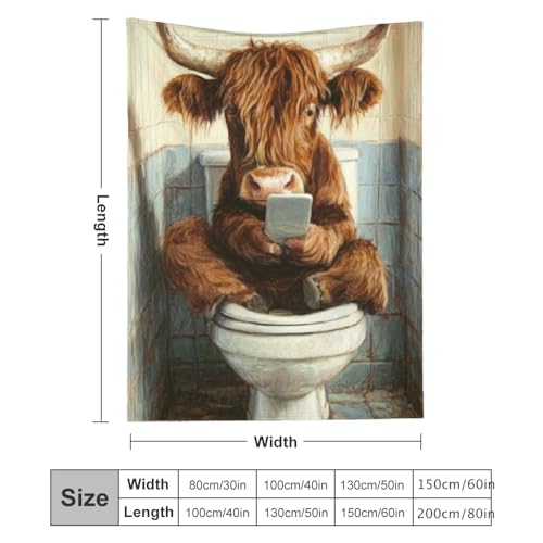 Couverture imprimé vache marron douce, idee cadeau polyvalent - 4
