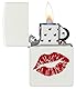 Zippo Sturmfeuerzeug - Kiss, White Matte, Color Image - Nachfüllbar - Wiederverwendbar - Windfestes Design - Geschenkbox - Made in USA