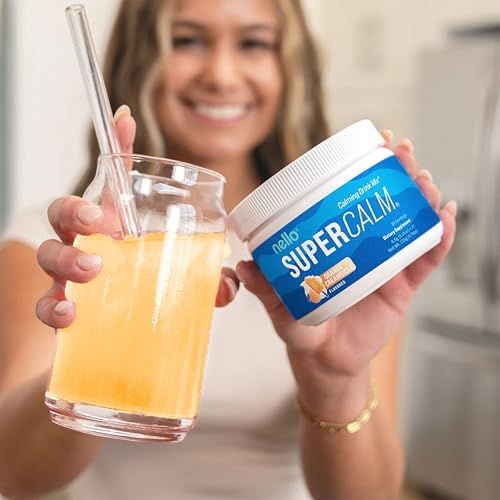 Image of Nello Supercalm Powdered Drink Mix Tub, Cortisol Reducer* and Sleep Aid Supplement, L Theanine, Ksm-66 Ashwagandha, Magnesium Glycinate, Vitamin D 3, No Sugar, Non GMO, 30 Ct, Orange Creamsicle