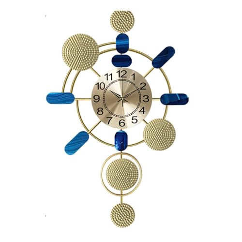 Grande horloge murale en métal moderne avec aiguilles pour décoration de salon