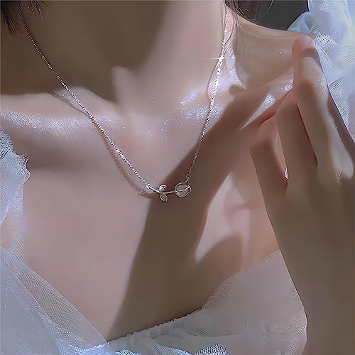 s925 Sterling Silver Chalcedony Tulip Flower Necklace For Women4