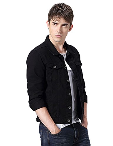 Image of Idopy Men`s Casual Cowboy Rugged Jean Denim Biker Trucker Jacket