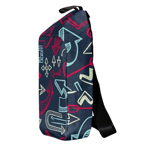 Sac à dos à bandoulière graphique multicolore au design abstrait soigné