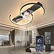 Leise Deckenventilator Mit Beleuchtung,LED 47W Dimmbar Lampe Mit Ventilator Mit Fernbedienung,Reversibel 6 Geschwindigkeiten Deckenventilator Mit Licht Für Schlafzimmer,Wohnzimmer,Schwarz 50cm