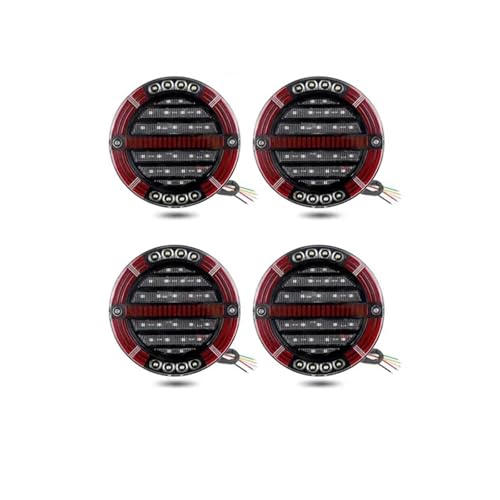 Luces traseras con luz Trasera LED Redonda secuencial para camión, Parachoques Trasero, Freno, luz Diurna (DRL) para Remolque, autobús, Furgonetas y 4x4.