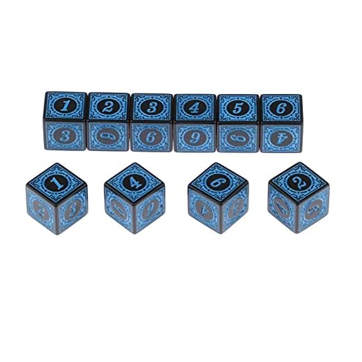 HXSCOO 10pcs Dadi poliedrici Party Game Play Entertainment Toys Gioco da Tavolo for la riunione di Famiglia Gioco di Ruolo Tavolo da Tavolo Bar Party (Color : D6 Blue)