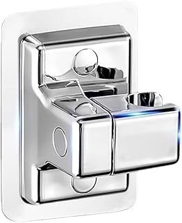 JYJXQHS Self Adhesive Shower Head Bracket Wall Mounted, Bathroom Universal Shower Head Bracket, Adjustable Shower Head Bracket, Bathroom Suction Cup Handheld Shower Head Bracket,(Silver)