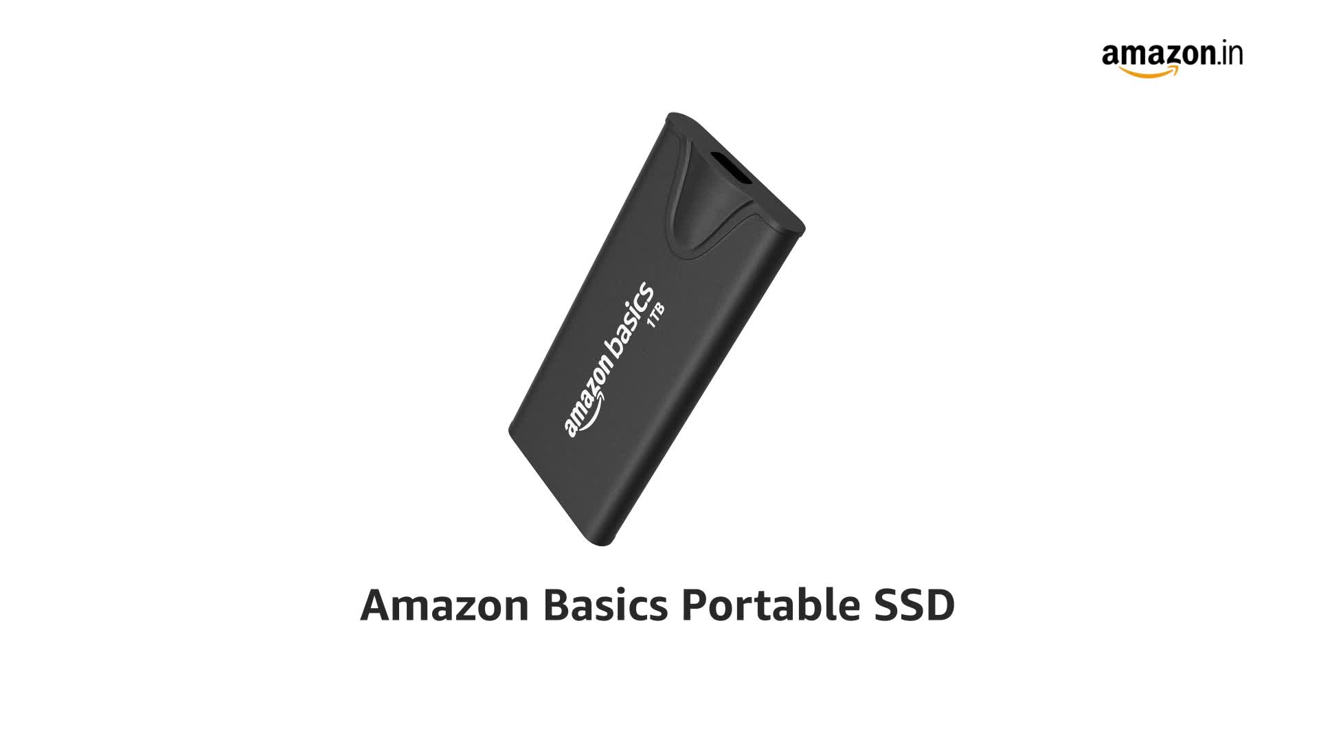 Amazonベーシック ポータブルSSD 1TB ブラック amazon basics Portable SSD 1 TB | Speed up to 2000 MB/s | USB-C