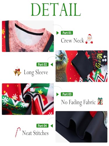 Mens Ugly Christmas Sweatshirt Fake Two Pieces 3D Printed Funny Sweater Shirts Pullover For Xmas Holiday Party 5 Mens Ugly Christmas Sweatshirt Fake Two Pieces 3D Printed Funny Sweater Shirts Pullover For Xmas Holiday Party
