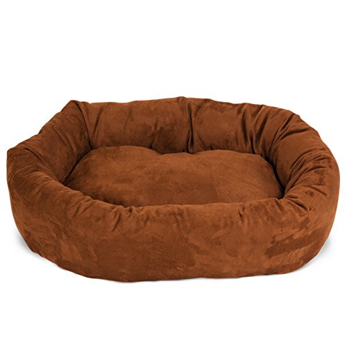 Image of Majestic Pet Villa 32 Inch Shredded Memory Foam Dog Bed for Medium Sized Dog 32x23x7 Inch-Orthopedic Pet Bed - Washable Medium Puppy Mat with Head Support-Aubergine