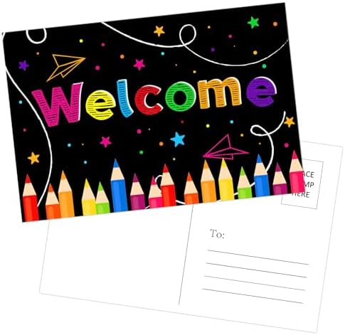 WaaHome Welcome Back to School Postcards for Students - 30pcs Teacher Postcards for Students - Welcome to Our Class Postcard for Student from Teacher Preschool Kindergarten School Supplies