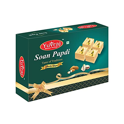 Image of Yuvraj Desi Ghee Soan papadi (patisa) sweets 250 gm mithai box