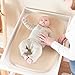 Nattou Softy Changing Pad - Beige, BPA-free PU Foam Mat, Water-Resistant, Honeycomb Bottom Grips, Standard Size, 1.65 kg