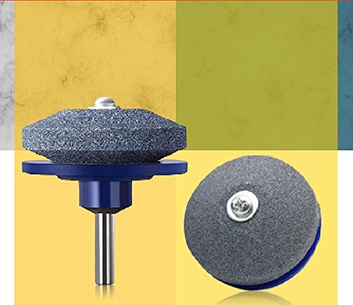 Lawn Mower Blade Sharpener,Mower Blade Balancer,Drill Bit Sharpener Sharpening Stone Alternative Wheel Stone for Lawn Mower for Any Power Drill Hand Drill (3 pcs Blue Lawn Mower,1 Blade Balancer)
