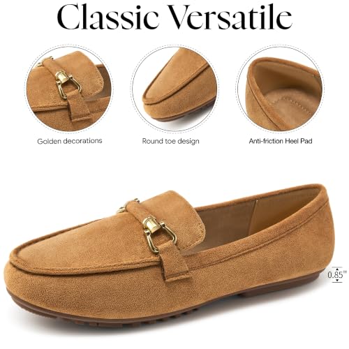 Image of HARENCE Loafers for Women Comfortable Slip On Business Work Flats Shoes Casual Driving Moccasins Penny Loafer