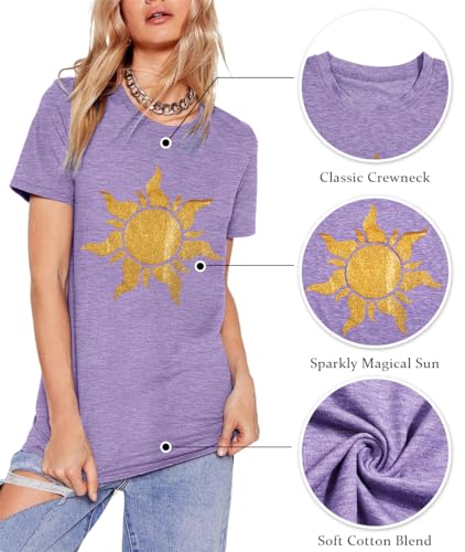 Magical Shirt Women Magic Sun Print Tshirt Cute Sunshine Graphics T Shirts Summer Vacation Short Sleeve Tops4