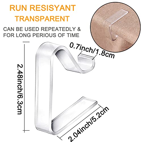 24 Pieces Transparent Clear Tablecloth Clips, Plastic Table Cloth Clips,Windproof Table Cover Holder Clamps,Table Cloth Holder for Christmas Home Wedding Party Indoor Outdoor Camping Picnic (Large)