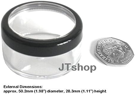 (1 Jar) 30mL Black Rimmed Lid THICK WALL Empty SMALL PLASTIC JAR for Cosmetic/Craft/Travel/Balm - Image 3