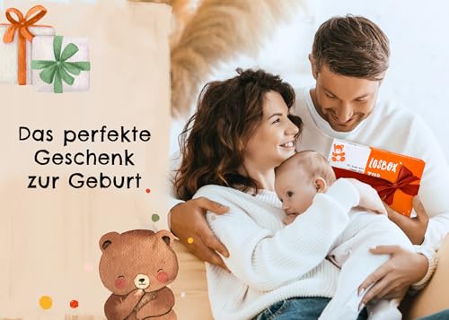 Losbox zur Geburt - Das Geschenk zur Geburt für Mama, Papa & Baby I 50 Lose mit wundervollen Ideen für das erste Jahr I Geschenk zur Geburt für Mädchen & Jungen und Geschenkidee für werdende Eltern
