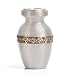 Funeral Urn by Liliane - Keepsake Cremation Urn for Human Ashes - Hand Made in Brass and Hand Engraved - Fits a Small Amount of Cremated Remains of Adults as Well as the ashes of dogs, cats or other pets - Display Keepsake Burial Urn at Home or Office (Wildflowers in Pewter Finish)