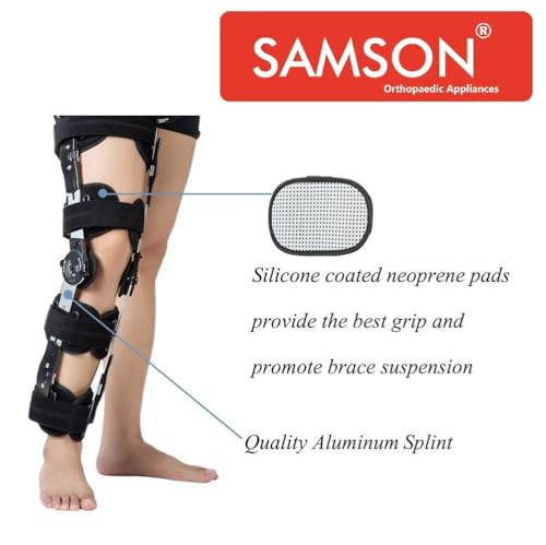 Image of Samson R.O.M. Adjustable Knee Brace for Multiple Orthopedic Problems like Tendon or Ligament Injuries, ACL or PCL Injuries, Osteoarthritis of Knee, Post-Op Rehabilitation (Universal Size) (1 Piece)