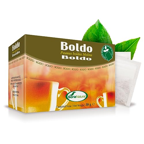 Soria Natural Boldo Infusión – Ayuda a la Digestión de las Grasas – Apoya la Función Hepática y Biliar - Infusión de Boldo (Peumus boldo Molina) – 100% Natural - Caja con 20 Bolsas Filtro