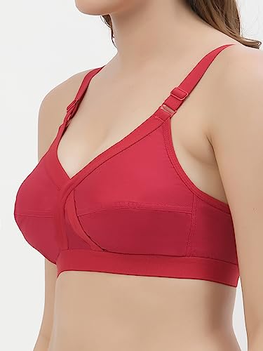 Image of Floret Women's Pure Cotton-Fabric Non Padded & Non-Wired Cut & Sew /Full Coverage Bra
