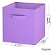 Royexe Set of 8 Foldable Fabric Storage Cube Bins | Collapsible Cloth Organizer Baskets Containers | Folding Nursery Closet Drawer | Features Dual Handles | Beautiful Colors Available (Purple)