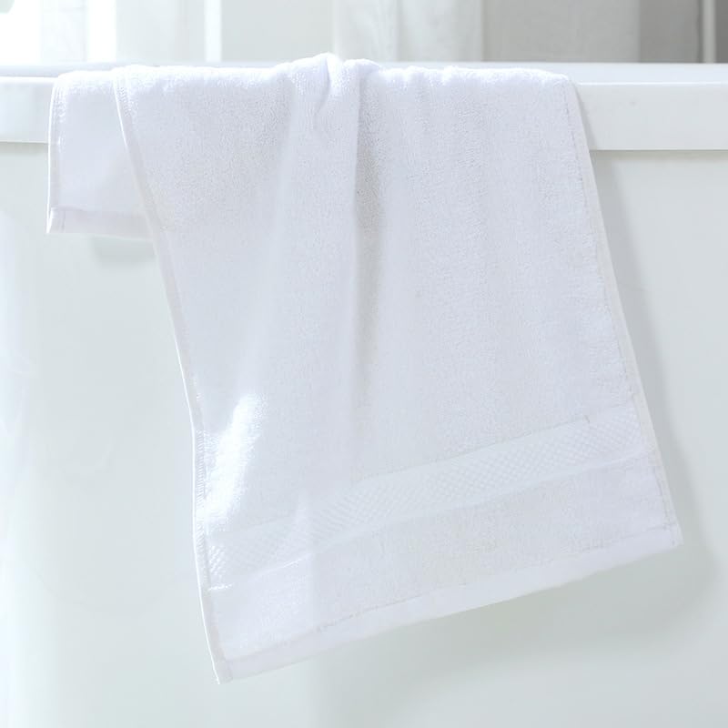 a Towels - 2 toallas de algodón puro de 32 hebras, 27.5 x 55.1 pulgadas, perfectas para uso diario, toallas de secado rápido para tu baño y tocador (blanco)