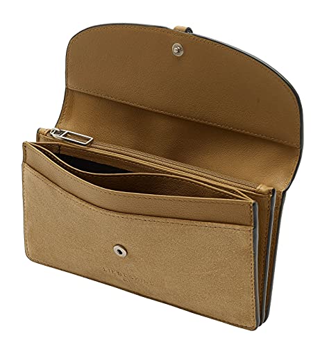 Liebeskind Berlin FAB Suede Slam Geldbörse, Sepia, Large (HxBxT 7.5cm x18.5cm x2.5cm)