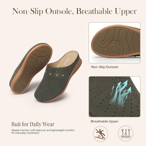 Image of SHIBEVER Clogs for Women Mules Comfortable: Slip On Closed Toe Casual Shoes | Cushioned Footbed All-Day Comfort Non Slip Platform Dress Shoes Breathable Upper for Walking Work Business Office Travel