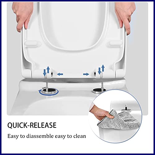 Abattant WC carré blanc à fermeture douce avec fixation supérieure - 6
