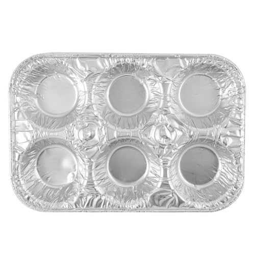Bluesky Disposable Aluminum Foil Muffin Pans-(Pack of 4) -Perfect for Home Bakers, Standard, Silver
