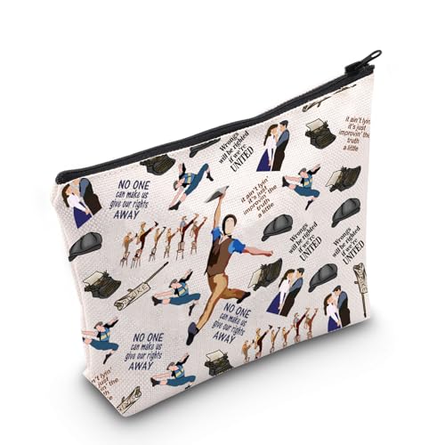 WZMPA Newsies - Bolsa de cosméticos musicales para fanáticos de Jack y Katherine, regalo de Newsies, bolsa de maquillaje con cremallera, bolsa de Broadway Newsies Merch, No One Away, Ajuste: