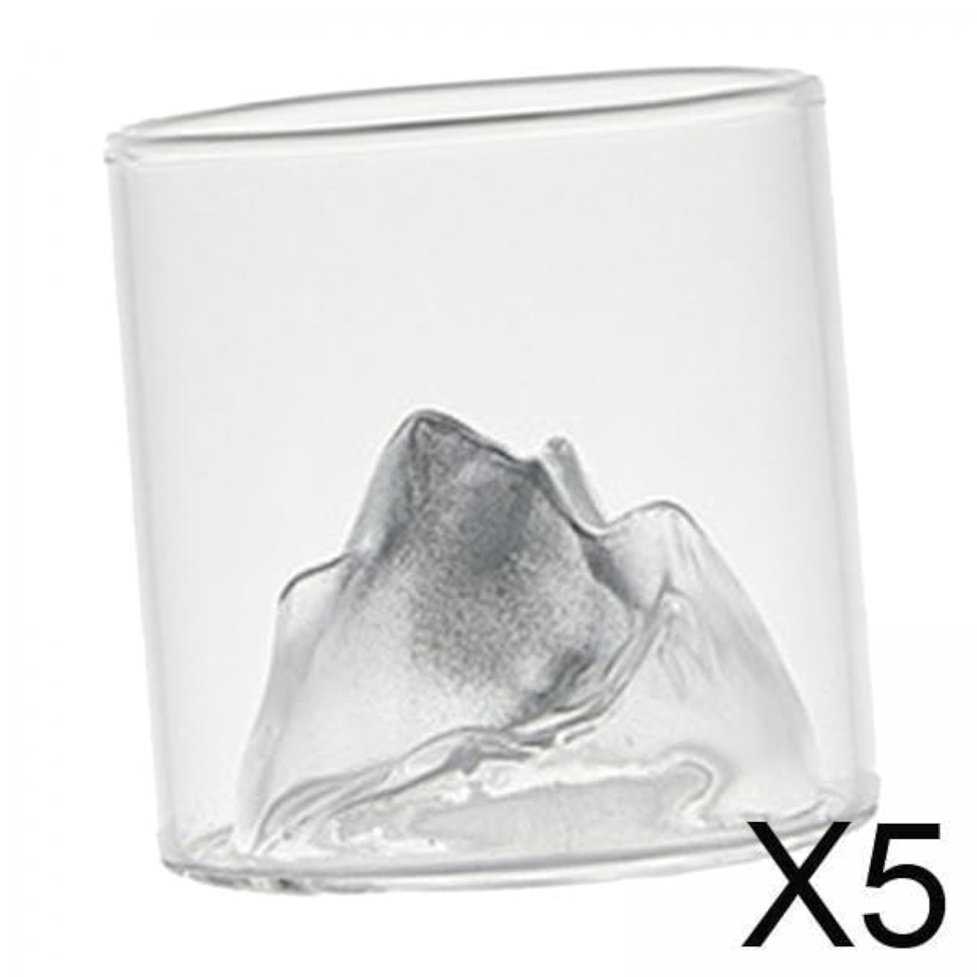 Creative Mountain Style Glass Tea Cup, 5x Set