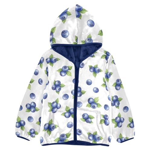 Blueberries White Toddler Boy Winter Jacket Thick Snow Jacket for Boys 3T