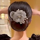 Insstyle Full Star Flower Hair Accessories,2024 New Hand Embroidered Flowers Deft Bun Hair Disk,Deft Bun Hair Twister,Flower Hair Bun Roller (#7)