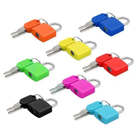 8Pcs Luggage Locks Small Multicolor Padlocks with 2 Keys Sturdy Padlocks for Outdoor Travel Luggage Suitcase Baggage School Gym Lockers Laptop Bag Cover