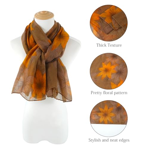 E-Clover Fall Scarf for Women Lightweight Autumn Scarves Fashion Shawl Wraps Travel Scarf2