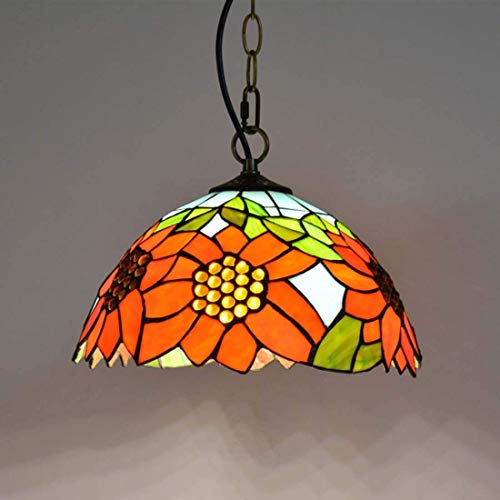 Lustres de style Tiffany rétro et lampe suspendue fleur de soleil pour décoration de plafond
